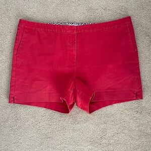 Boden Scarlet Red High Waist Shorts Size 16 Tailored Cotton Summer Casual